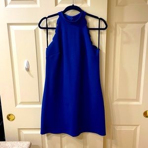 Royal blue cocktail dress.